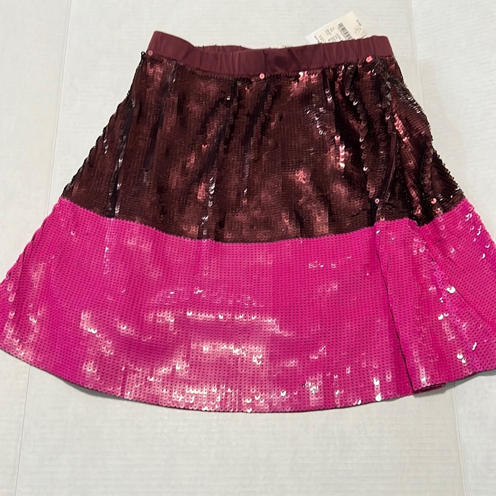 Crewcuts girls pink/brown girls sequin skirt size 14. New with tags